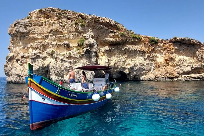 Comino Islands Private Boat Tour Ebsons Ferry - Your 2-hour route: Blue Lagoon, Crystal Lagoon, and cave-side views