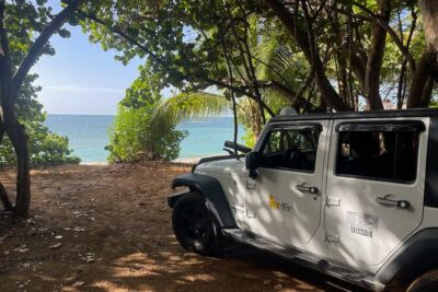 Fajardo Ceiba Ferry Marina Taxi to San Juan Taxi Transportation - Inside the White Jeep Wrangler Unlimited: Comfort and Route Choices
