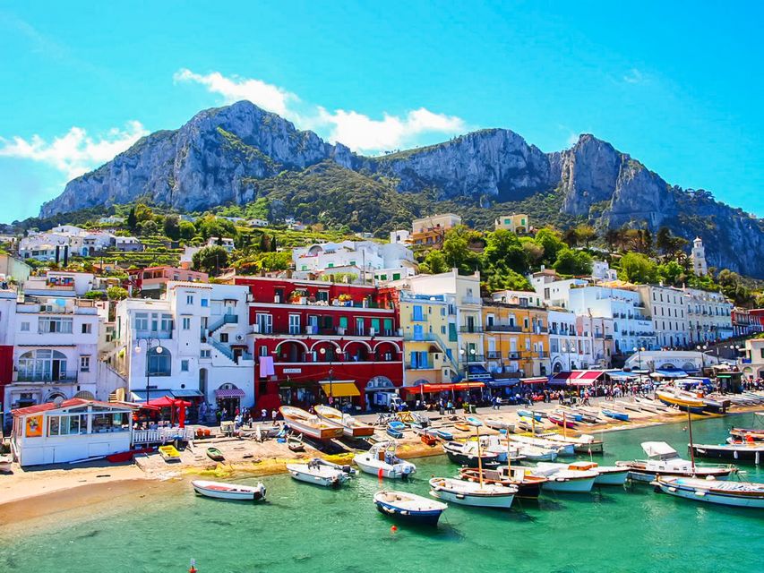 From Naples: Capri Guided Tour with Ferry Tickets & Minibus - Capri Town: Piazzetta di Capri and the Famous Streets