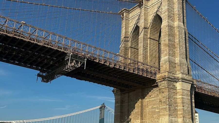 NYC Views from Brooklyn Bridge & DUMBO with Ferry Tickets - Photo stops on the bridge: skyline framing and morning vs sunset