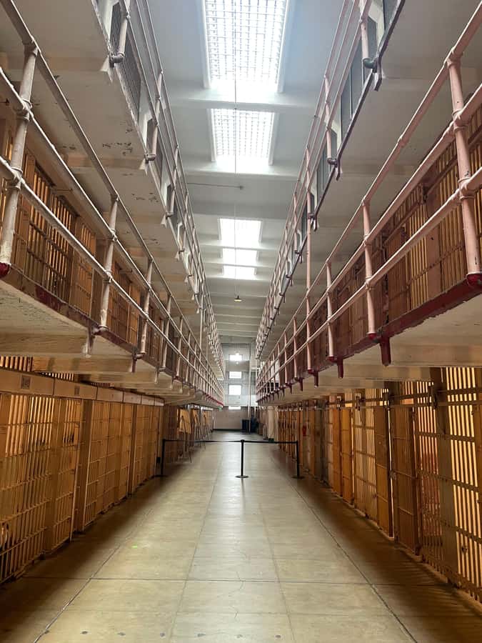 San Francisco: Alcatraz Ticket, Ferry, & Self-Guided App - First look at Alcatraz Island: cell blocks, yard space, and that oppressive scale